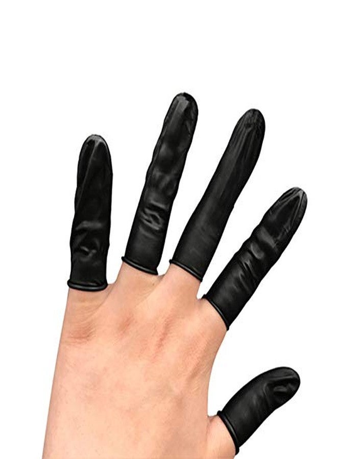 Lind Kitchen 150pcs Disposable Latex Finger Cots Protective Fingertips Gloves Rubber Industrial Fingerstall Sleeves 65mmx25mm (Black) - Image 3
